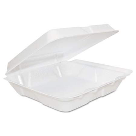 Dart Foam Hinged Lid Containers, 8 x 8 x 2.25, White, 200/Carton (80HT1R)