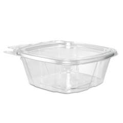 Dart ClearPac SafeSeal Tamper-Resistant, Tamper-Evident Containers, Flat Lid, 12 oz, 4.9 x 2 x 5.5, Clear, 100/Bag, 2 Bags/Carton (CH12DEF)