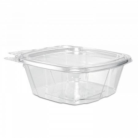 ClearPac SafeSeal Tamper-Resistant/Evident Containers, Flat Lid, 12 oz, Clear, Plastic, 100/Bag, 2 Bags/Carton (CH12DEF)
