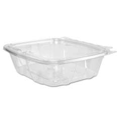 Dart ClearPac SafeSeal Tamper-Resistant, Tamper-Evident Containers, Flat Lid, 24 oz, 6.4 x 1.9 x 7.1, Clear, 100/Bag, 2 Bags/CT (CH24DEF)