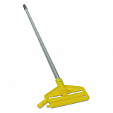 Invader Aluminum Side-Gate Wet-Mop Handle, Vinyl Coating, 60", Gray/Yellow (H136)