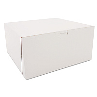 White One-Piece Non-Window Bakery Boxes, 12 x 12 x 6, White, Paper, 50/Carton (0989)