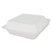 SCT ChampWare Molded-Fiber Clamshell Containers, 9 x 9 x 3, White, 200/Carton (18935)