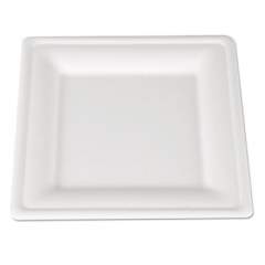 SCT Champware Molded Fiber Tableware, Square, 8 X 8, White, 500 Per Carton (18630)