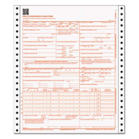 TOPS Centers for Medicare and Medicaid Services  Claim Forms, CMS1500/HCFA1500, 1/Page, 3,000 Forms/Carton (50122RV)