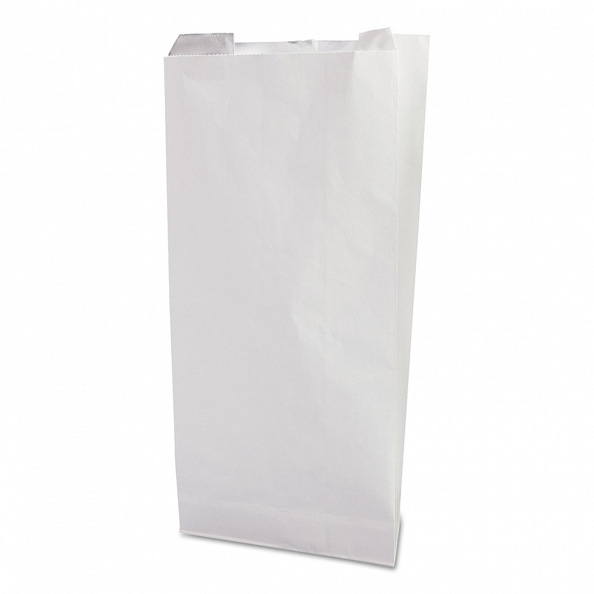 Grease-Resistant Single-Serve Bags, 6" x 0.75" x 6.5", White, 2,000/Carton (300405)