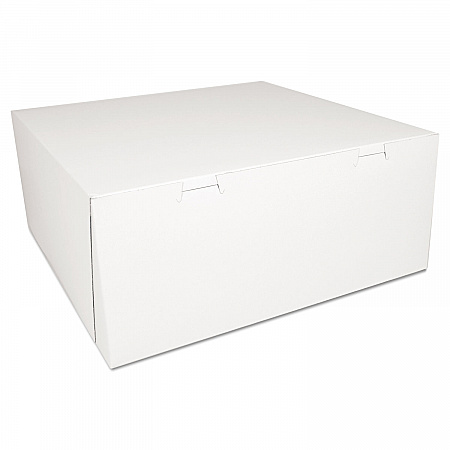 White One-Piece Non-Window Bakery Boxes, 14 x 14 x 6, White, Paper, 50/Carton (0993)