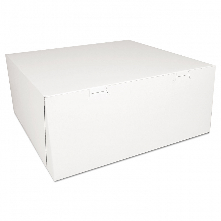 White One-Piece Non-Window Bakery Boxes, 14 x 14 x 6, White, Paper, 50/Carton (0993)