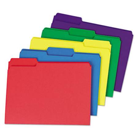 Universal Deluxe Heavyweight File Folders, 1/3-Cut Tabs, Letter Size, Assorted, 50/Box (16466)
