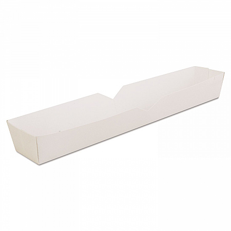 Footlong Hot Dog Tray, 10.25 x 1.5 x 1.25, White, Paper, 500/Carton (0711)