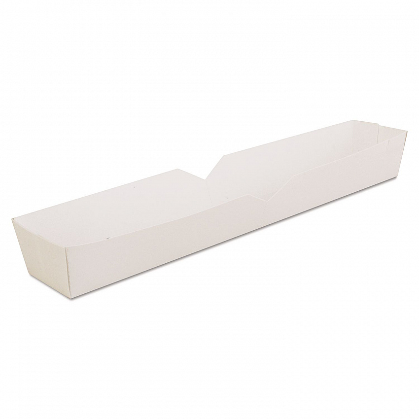 Footlong Hot Dog Tray, 10.25 x 1.5 x 1.25, White, Paper, 500/Carton (0711)