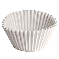 Fluted Bake Cups, 2.25" Diameter x 1.88" h, White, Paper, 500/Pack, 20 Packs/Carton (610070)