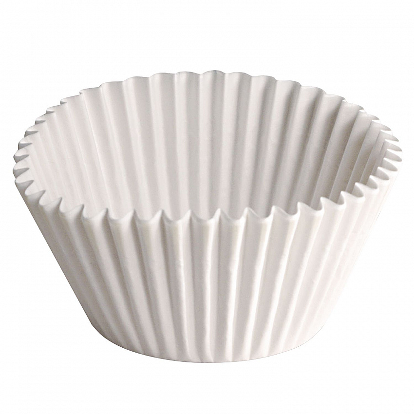 Fluted Bake Cups, 2.25" Diameter x 1.88" h, White, Paper, 500/Pack, 20 Packs/Carton (610070)