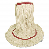 Mop Head, Premium Standard Head, Cotton/Rayon Fiber, Large, White, 12/Carton (503WHNB)