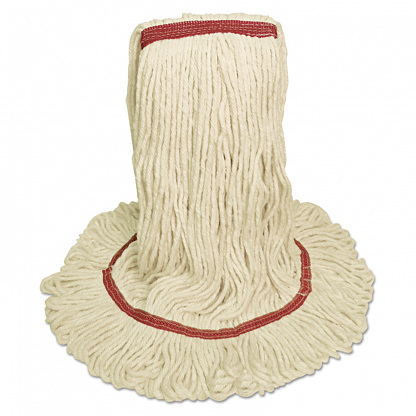 Mop Head, Premium Standard Head, Cotton/Rayon Fiber, Large, White, 12/Carton (503WHNB)