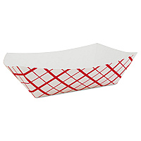 Paper Food Baskets, 10 lb Capacity, 9.84 x 6.97 x 3.13, Red/White, Paper, 250/Carton (0433)