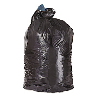Low-Density Can Liners, 45 gal, 1.25 mil, 23" x 46", Black, Flat Pack, 100/Carton (ML4046H)