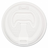 Optima Reclosable Lid, Fits 12 oz to 24 oz Hot Cups, Plastic, White, 100/Pack (16RCLPK)