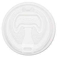 Optima Reclosable Lid, Fits 12 oz to 24 oz Hot Cups, Plastic, White, 100/Pack, 10 Packs/Carton (16RCL)
