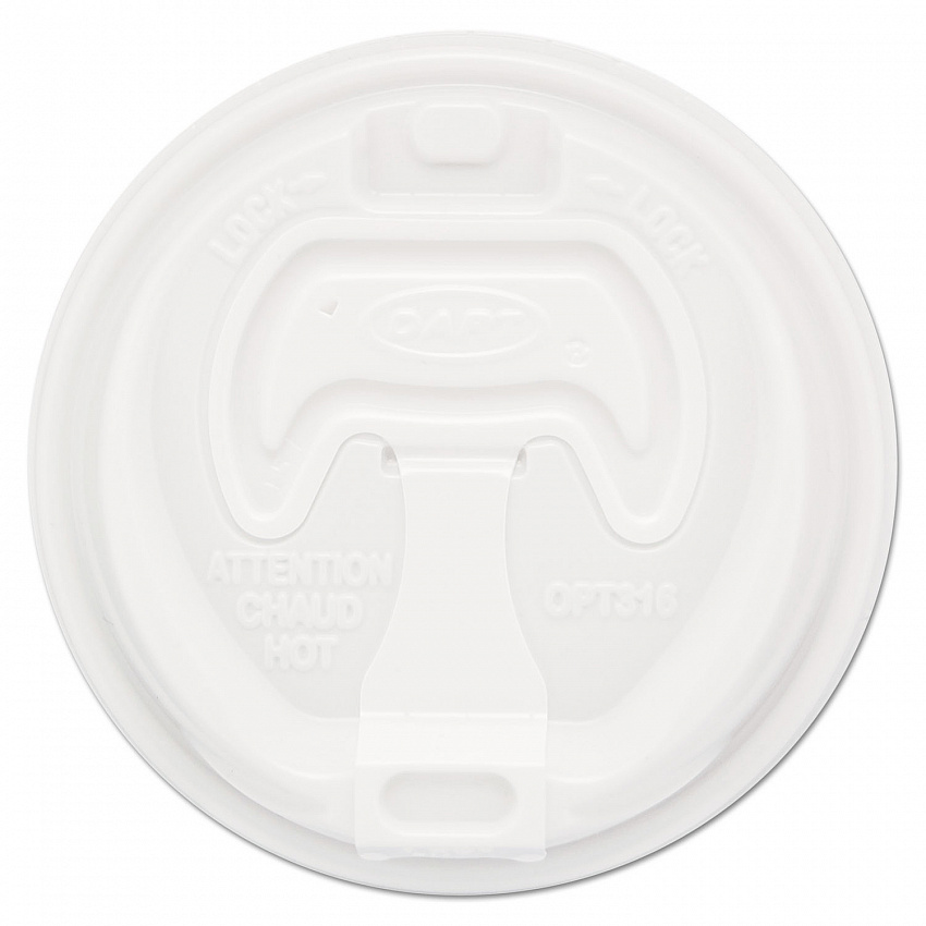 Optima Reclosable Lid, Fits 12 oz to 24 oz Hot Cups, Plastic, White, 100/Pack (16RCLPK)