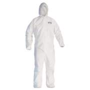KleenGuard A30 Elastic Back and Cuff Hooded Coveralls, 3X-Large, White, 25/Carton (46113)