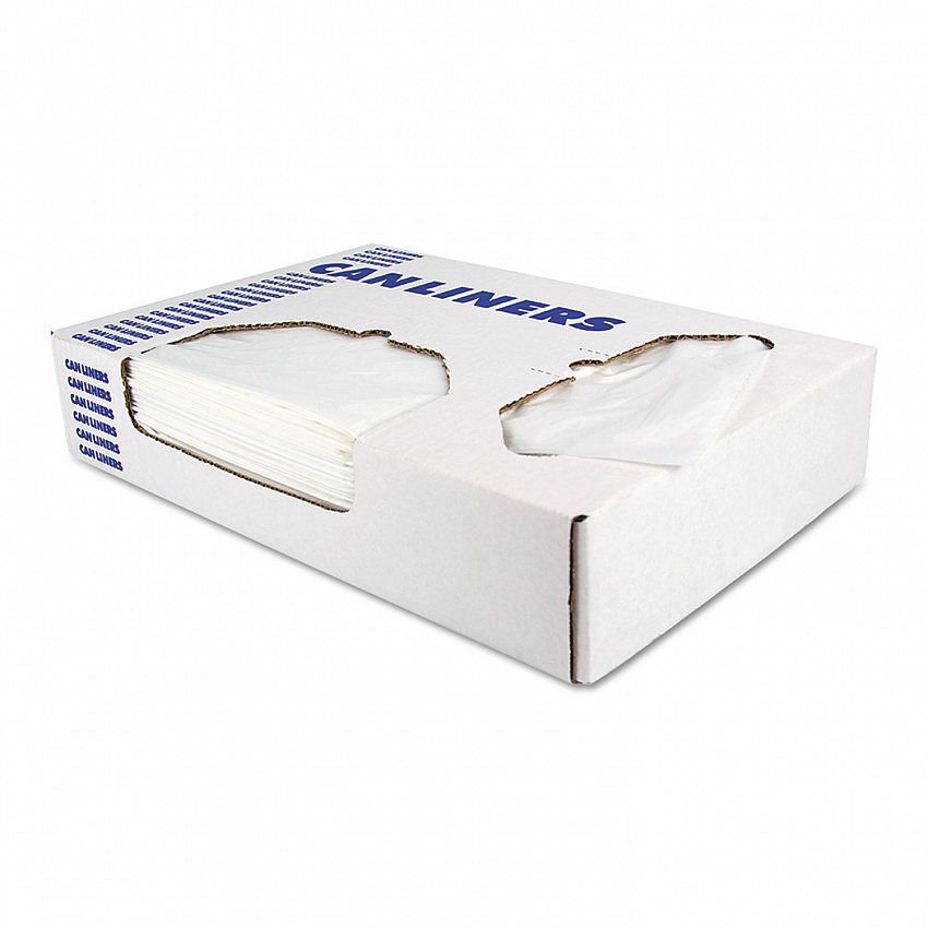 Linear Low-Density Can Liners, 16 gal, 0.35 mil, 24" x 32", Clear, 1,000/Carton (D4832RC)
