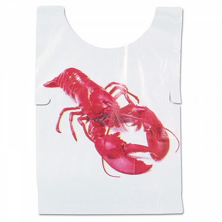 Poly Lobster Bib, Adult, White, 500/Box, 5 Boxes/Carton (PB25)
