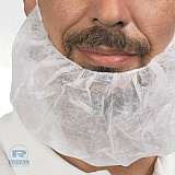 Poly Latex-Free Beard Protector, Spun-Bonded Polypropylene, One Size Fits All, White, 100/Box, 10 Boxes/Carton (RBP1M)