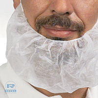 Poly Latex-Free Beard Protector, Spun-Bonded Polypropylene, One Size Fits All, White, 100/Box, 10 Boxes/Carton (RBP1M)