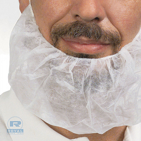 Poly Latex-Free Beard Protector, Spun-Bonded Polypropylene, One Size Fits All, White, 100/Box, 10 Boxes/Carton (RBP1M)