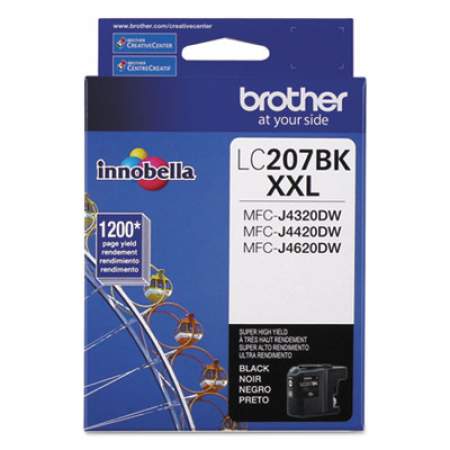 Brother LC207BK Innobella Super High-Yield Ink, 1,200 Page-Yield, Black