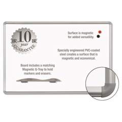 MooreCo Magne-Rite Magnetic Dry Erase Board, 72 x 48, White, Silver Frame (219PG)