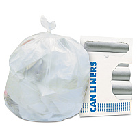 High-Density Waste Can Liners, 56 gal, 14 mic, 43" x 46", Natural, 25 Bags/Roll, 8 Rolls/Carton (V8646HNR01)