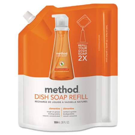 Method Dish Soap Refill, Clementine Scent, 36 oz Pouch (01165)