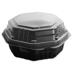 Dart Octaview Hinged-Lid Hf Containers, Black/clear, 6.3 X 3.1 X 1.5, 200/carton (806011PP94)