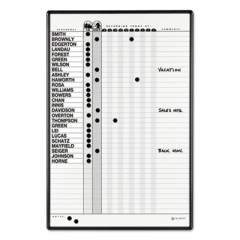 Quartet Magnetic Employee In/Out Board, Porcelain, 24 x 36, Gray/Black Aluminum Frame (783G)