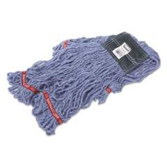 Rubbermaid Commercial Swinger Loop Shrinkless Mop Heads, Cotton/Synthetic, Blue, Medium (C252BLU)
