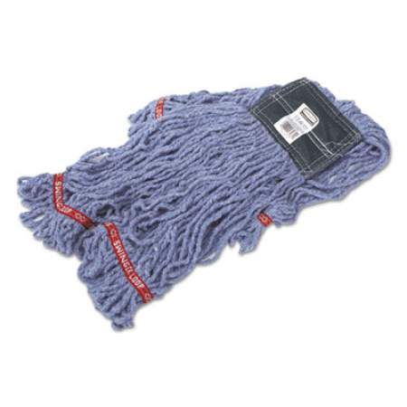 Rubbermaid Commercial Swinger Loop Shrinkless Mop Heads, Cotton/Synthetic, Blue, Medium (C252BLU)