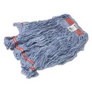 Rubbermaid Commercial Swinger Loop Wet Mop Heads, Cotton/Synthetic, Blue, Large, 6/Carton (C113BLU)