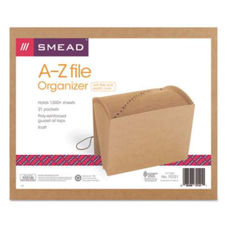 Smead Indexed Expanding Kraft Files, 21 Sections, 1/21-Cut Tab, Letter Size, Kraft (70121)