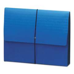 Smead Extra-Wide Expanding Wallets w/ Elastic Cord, 5.25" Expansion, 1 Section, Letter Size, Navy Blue (71122)