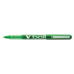 Pilot VBall Liquid Ink Roller Ball Pen, Stick, Extra-Fine 0.5 mm, Green Ink, Green Barrel, Dozen (35209)
