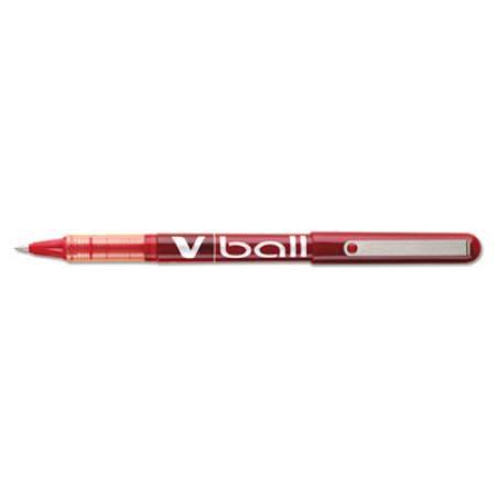 Pilot VBall Liquid Ink Roller Ball Pen, Stick, Extra-Fine 0.5 mm, Red Ink, Red Barrel, Dozen (35202)