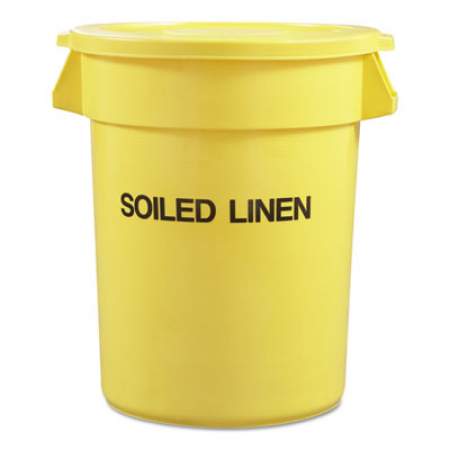 Rubbermaid Commercial Round Brute Container with "Trash Only" Imprint, Plastic, 33 gal, Yellow (263957YEL)