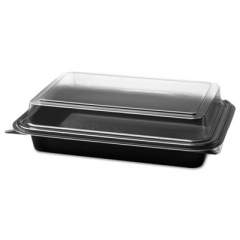 Dart Carryout Hinged Plastic Deli Boxes, 6.2 X 8.7 X 2.2, Black/clear, 200/carton (844012PM94)