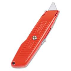 Stanley Interlock Safety Utility Knife w/Self-Retracting Round Point Blade, Red Orange (10189C)