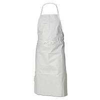 A40 Liquid/Particle Protection Apron, Film Laminate, One Size Fits Most, White, 100/Carton (44481)