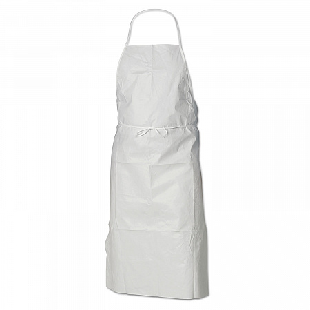 A40 Liquid/Particle Protection Apron, Film Laminate, One Size Fits Most, White, 100/Carton (44481)