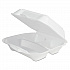 Foam Hinged Lid Container Secure One Tab Latch, 3 Compartments, 7.81 x 8.75 x 3.38, White, 100/Sleeve, 2 Sleeves/Bag (12039)