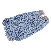 Non-Launderable Cut-End Blend Mop Head, Cotton/Synthetic, Blue, 20 oz, 1" Headband, 12/Carton (F51712BLU)